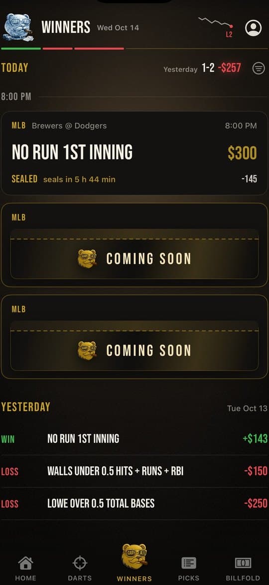 Winners in the app: tonight’s pick sealed, more coming soon, yesterday’s results